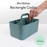 BLUE GINKGO Stackable Organizer Caddy Green Korean-Made Portable Tote view 2