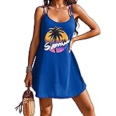 AI'MAGE Womens Spaghetti Strap Cover Up Sleeveless Bathing Suit Coverups Backless T Shirt Beach Dress S 3XL