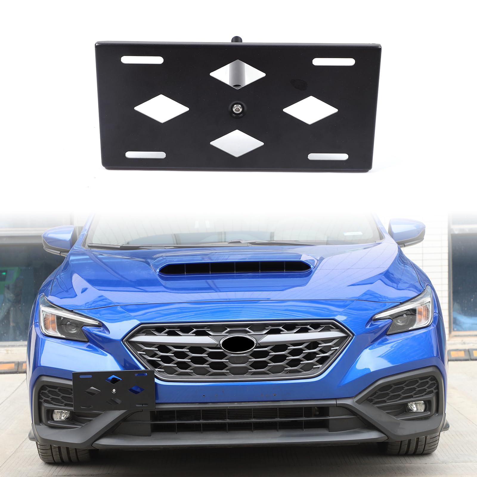 Photo 1 of Front Bumper Tow Hook License Plate Mount Bracket Holder Compatible with Subaru WRX 2022-2025, No Drill Front Bumper Tow Hook License Plate Mounting Bracket Adapter Kit Accessories