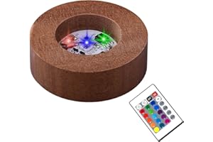 INTKI CRYSTAL Multifunctional LED Light Base for Glass Art,Illuminated Display Stand for Crystals Figurines, Decors, RGB Multicolor Lighting Pedestal,USB/Battery Operated