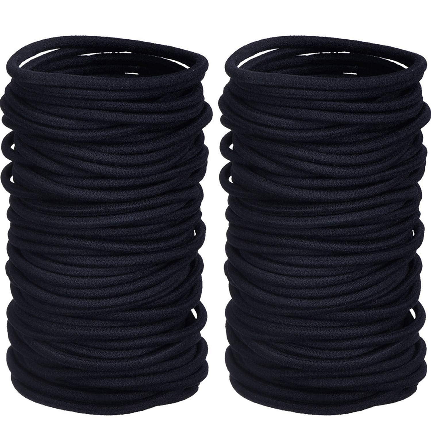 100 Pcs Hair Ties Bands, 3 MM Seamless Elastic Hair Bands