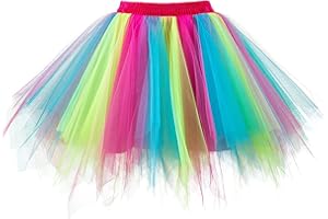 GOOBGS Musever 1950s Vintage Ballet Bubble Skirt Tulle Petticoat Puffy Tutu