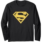 Superman Gold &amp; Black Shield Long Sleeve T-Shirt