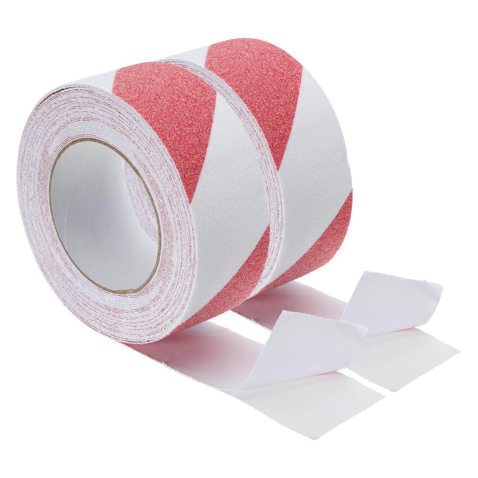 PATIKIL 2 Inch x 33 Ft Anti Slip Traction Tape, 2 Pack Non-Slip Grip Tape Non Skid Tread Safety Tape for Stairs Steps Scooter Deck, Red and White