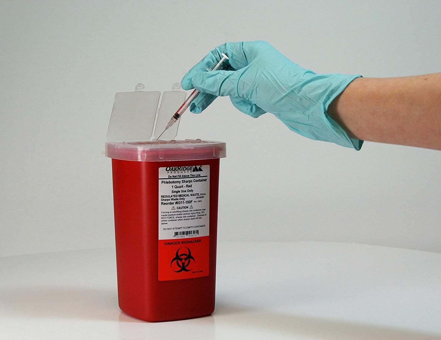 Oakridge Products 1 Quart size Sharps and Needle Container. Integrated needle unwinder: Home Improvement