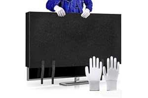 TV Cover Moving Box for 60"-65" Screens, Dust Scratch Resistant Felt Cover with Secure Lock Straps and Gloves for Moving & Re