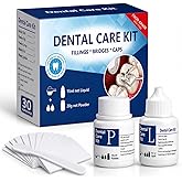 Tooth Repair Kit Zinc Oxide Eugenol Cement Dental Care Kit, Temporary Teeth Replacement, Dental Care Repair for Broken Chipped Teeth, Crown Fillings &amp; Bridges 2PCS
