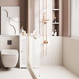 Dripex 4 Tier Narrow Floor Cabinet White PVC Slim 18W x 20D x 80H cm view 5