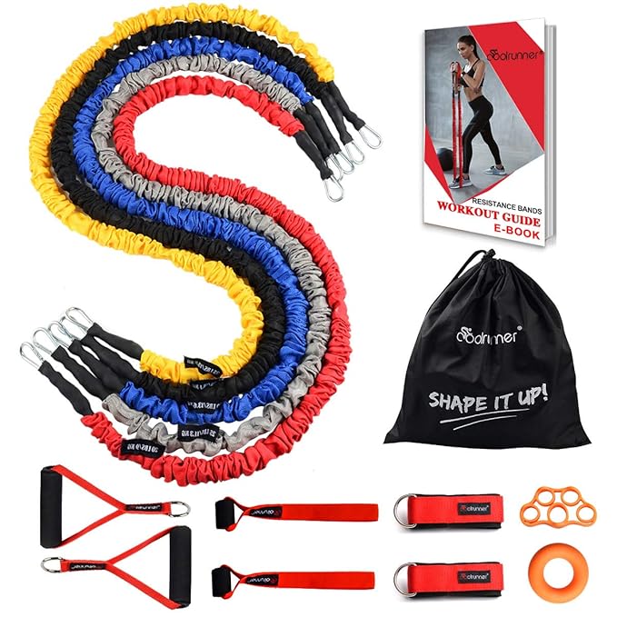 Coolrunner Resistance Bands Set, 14 PCS Exercise Tubes, 20lbs to 40lbs Workout Bands with Handles Protective Nylon Sleeves Door Anchor Ankle Strap, Elastic Exercise Bands for Men Women - up to 150lbs best resistance bands Coolrunner Resistance Bands Set, 14 PCS Exercise Tubes, 20lbs to 40lbs Workout Bands with Handles Protective Nylon Sleeves Door Anchor Ankle Strap, Elastic Exercise Bands for Men Women - up to 150lbs best resistance bands