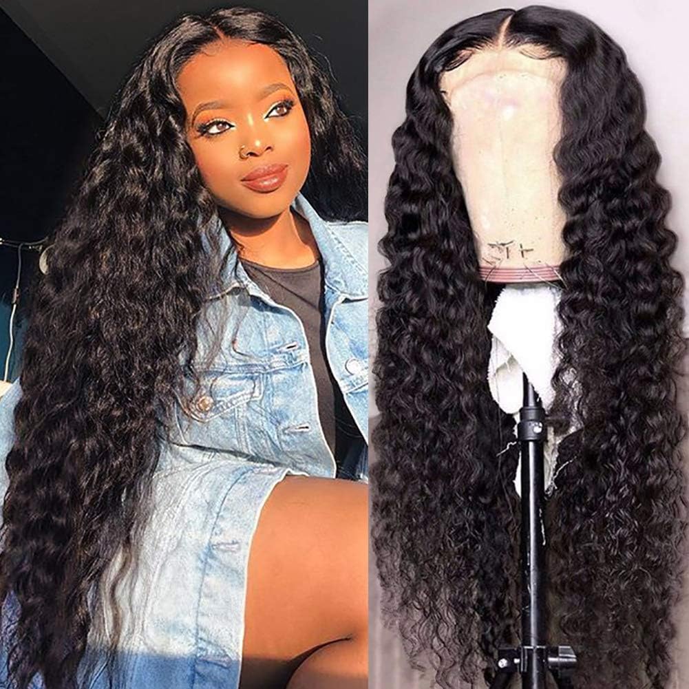 CYNOSURE 13x6 Lace Front Wigs Human Hair Pre Plucked Frontal Wig for Woman Brazilian Deep Wave Human Hair Wigs with Baby Hair(22, Deep Wave Wigs)