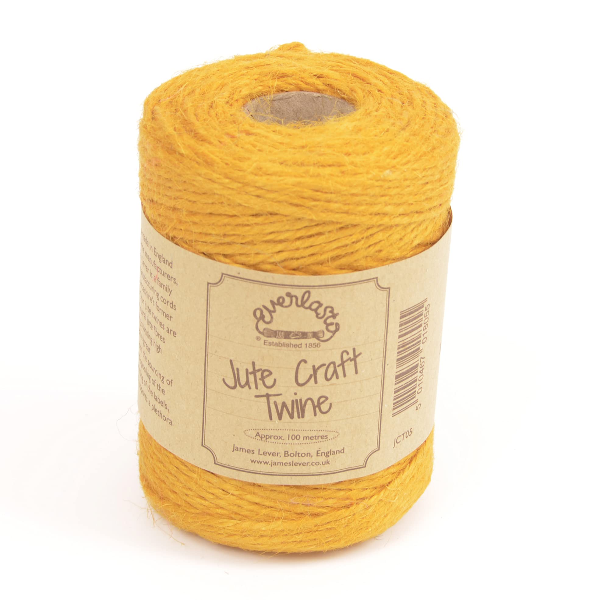 EVERLASTO NATURAL COLOURED JUTE CRAFT TWINE 100M SPOOLS (OLDE GOLD) — image 1