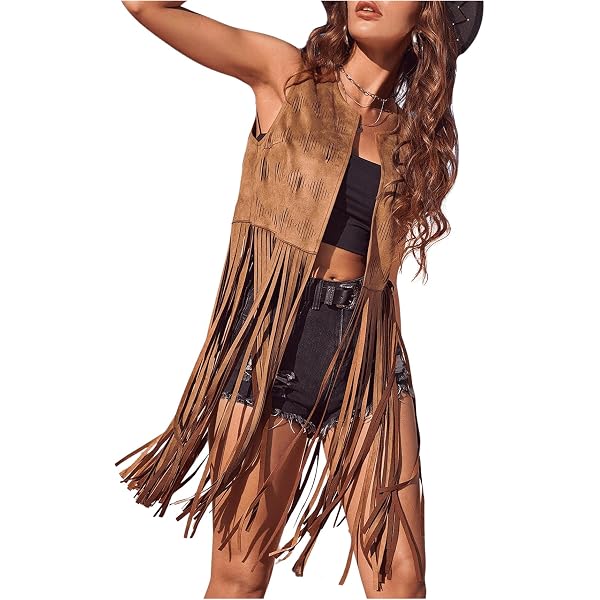 LUTER Fransenweste Für Frauen – Lässiger Cowgirl-Look Mit Suede-Optik