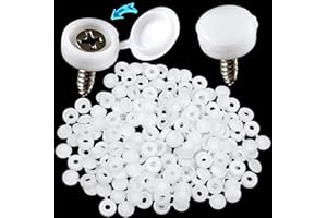 GENERIC Persberg 120 PCS Screw Caps, Plastic Hinged Screw Cover Caps White, Folding Screw Cover Cap, Snap Washer Covers Flip Tops for Covering Screw Heads, Screw Protection (264), 1/2''