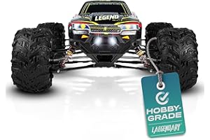 LAEGENDARY Remote Control Car, Hobby Grade RC Car 1:10 Scale Brushed Motor with Two Batteries, 4x4 Off-Road Waterproof RC Truck, Fast RC Cars for Adults, RC Cars, Remote Control Truck