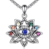 JBAERD Sterling Silver Lotus/Sunflower/Tulip/Rose Necklace Flower Pendant Spiritual Protection Jewelry Gifts for Women Men