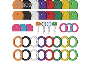 Maromalife 38 Pack Key Caps Colorful Plastic Key Cover, 1 Inch Standard & 0.95 Inch Round Key Identifiers Set, Key Covers for House Key (Not for Odd-Shaped Keys), 10 Colors, 2 Styles