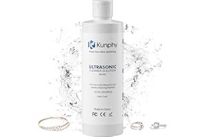 kunphy Sonic Jewelry Cleaner - Effective Solution for Cleaning Gold, Silver, Platinum, Diamonds, and Eyeglasses Watch, 8.5 oz (250 ml)