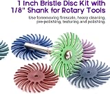 Swpeet 66Pcs 1 Inch Mixed Grit Bristle Disc Abrasive Pad Kit 1/8 Shank view 4