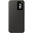 SAMSUNG Galaxy S24 FE Wallet Phone Case, Protective Cover with Smart Small Screen View, Finger Tap Control, Slim Design, Card Holder Pocket, US Version, Black