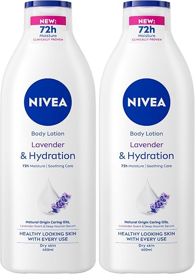 NIVEA Lavender Essentials Body Lotion 400ml Pack of 2 Moisturiser