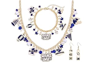 YAHPERN Teacher Necklace Earrings Bracelet for Women, Teacher Accessories, Cute Apple Pencil Book Charms Bracelet Choker Necklace Apple Earrings Teacher Appreciation Gifts Back To School Jewelry