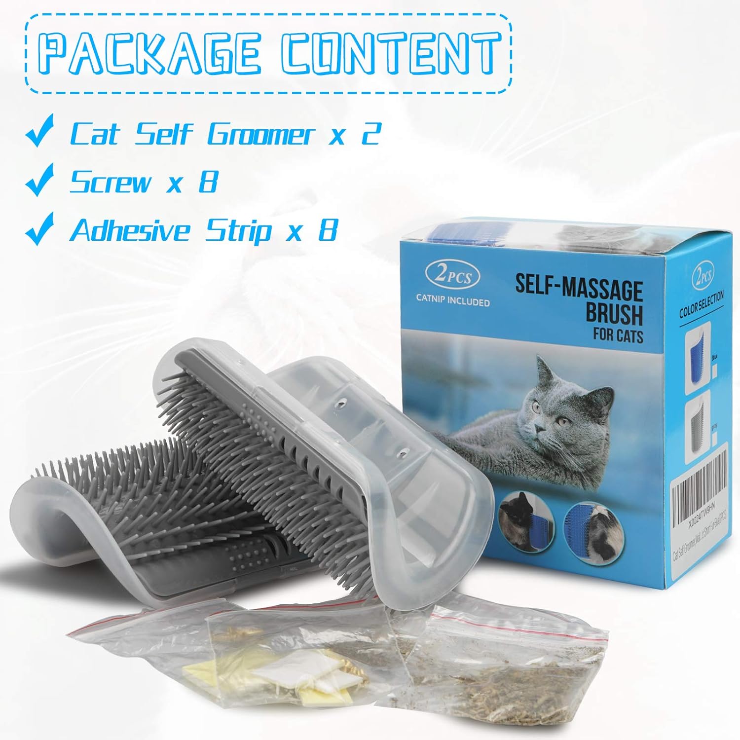 Cat Self Groomer, 2 Pack Cat Grooming Brush, Cat Face Scratcher, Wall Corner Groomers Soft Grooming Brush Cat Massage Combs for Short Long Fur Cats, Softer Massager Toy for Kitten Puppy: Beauty
