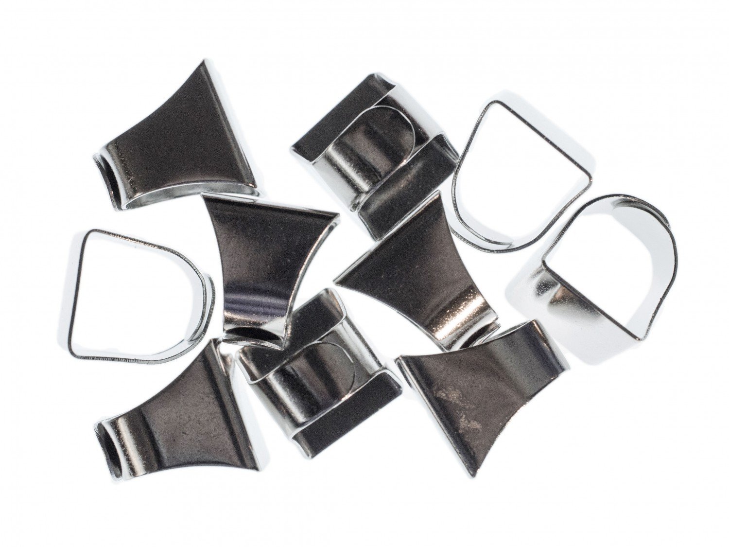 10X Ring Shank Findings Rings Settings Jewelry Supply Miniblings Silver Plated Angular