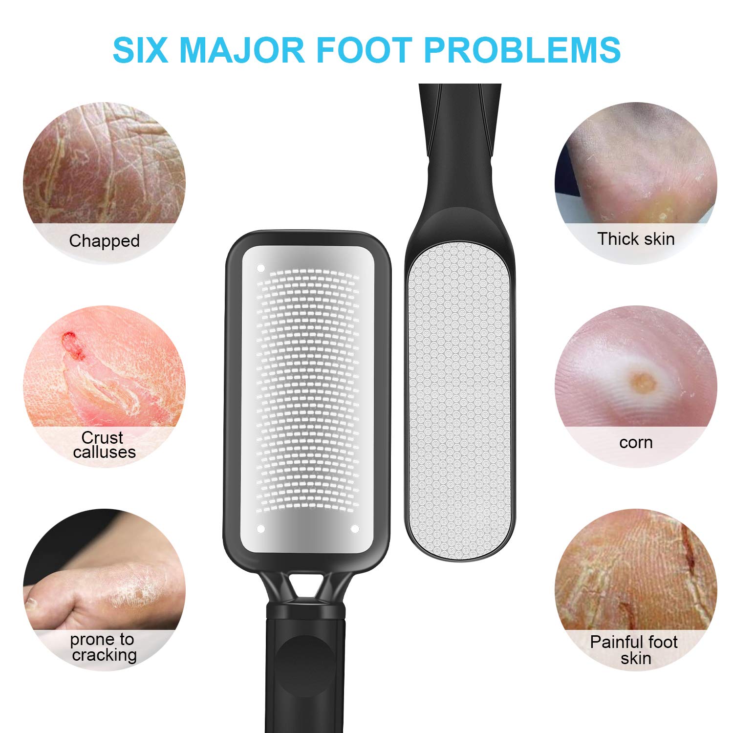 Foot File Callus Remover 3 Pack Professional Pedicure Tools Stainless Steel Foot Rasp Dual Sided Foot File For Feet To Remove Hard Skin, Foot Scrub Care Tool : Beauty