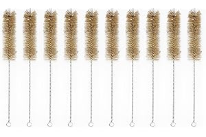 XCD Tube Brushes, 10 Pack Radial Tufted End Bristle Brushes for Test Tube and Bottle Cleaning in Laboratory, Size S