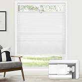 LazBlinds No Drill Cordless Cellular Shades, 34" W x 64" H, White | Top Down Bottom Up (TDBU) Honeycomb Shades for Home, Light Filtering Thermal Insulation Blinds for Windows