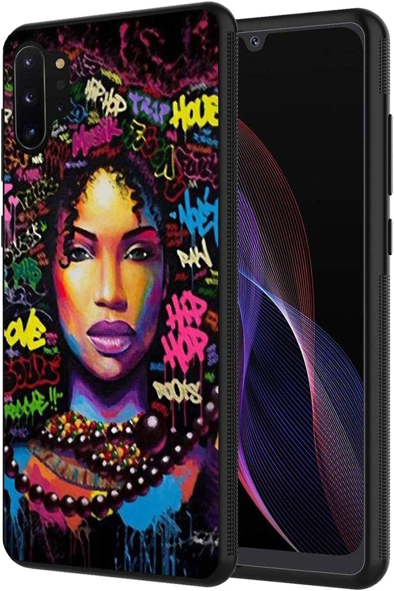 Note 10 Plus case,Slim Anti-Scratch Shockproof Silicone TPU Protective Cover for Samsung Galaxy Note 10 Plus/Note 10 Plus 5G, African American Women