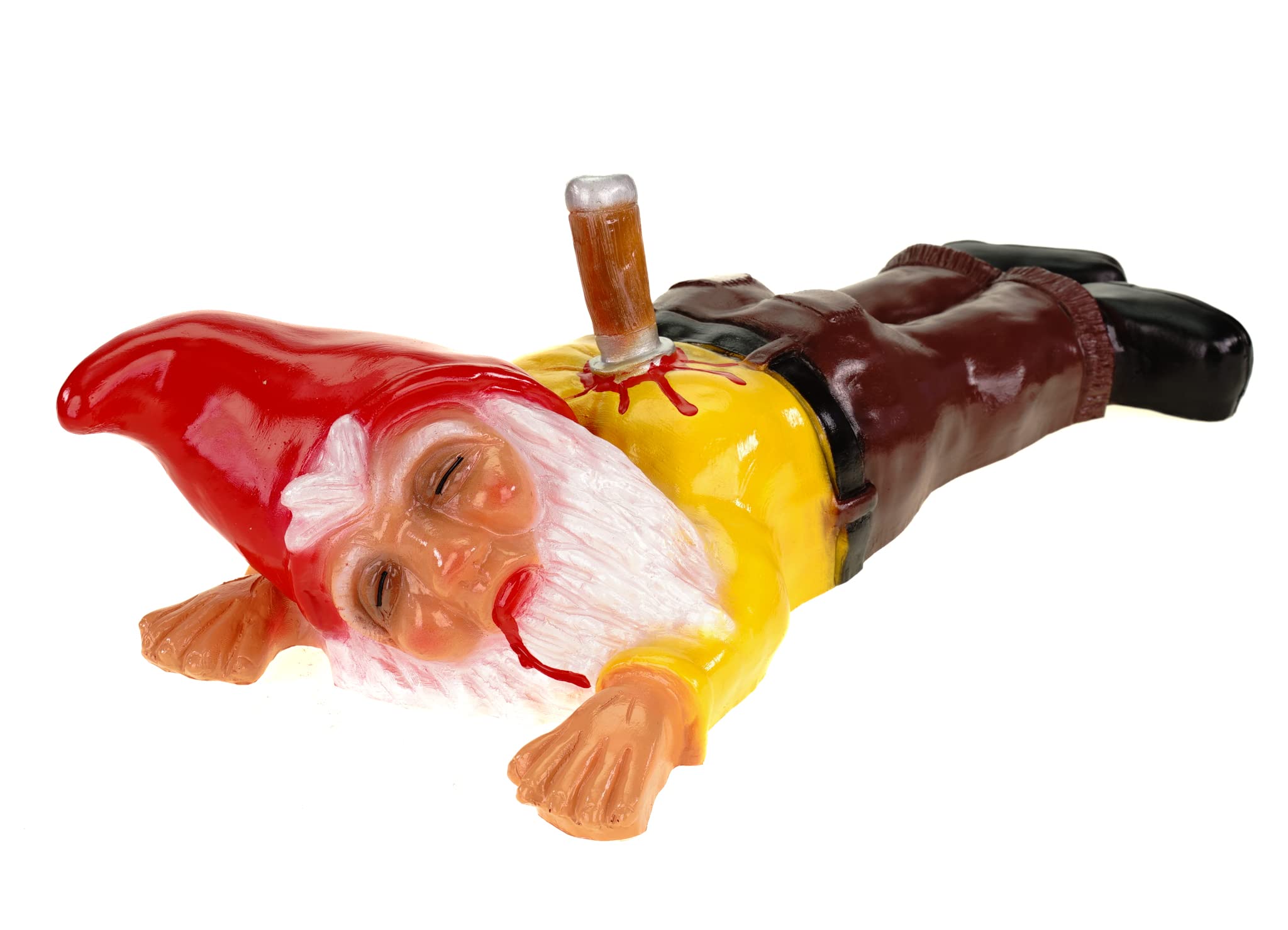 Garden Gnome Erstochen Made From Unbreakable PVC Figure Yellow Shirt Dwarf – Made in Germany