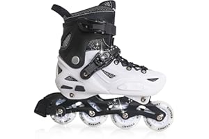 LIRENGUI Inline Skates for Little Boys, Adjustable Inline Skates for Children, Kids Inline Skates with All Lighting Wheels for Indoor and Outdoor Sports, Black