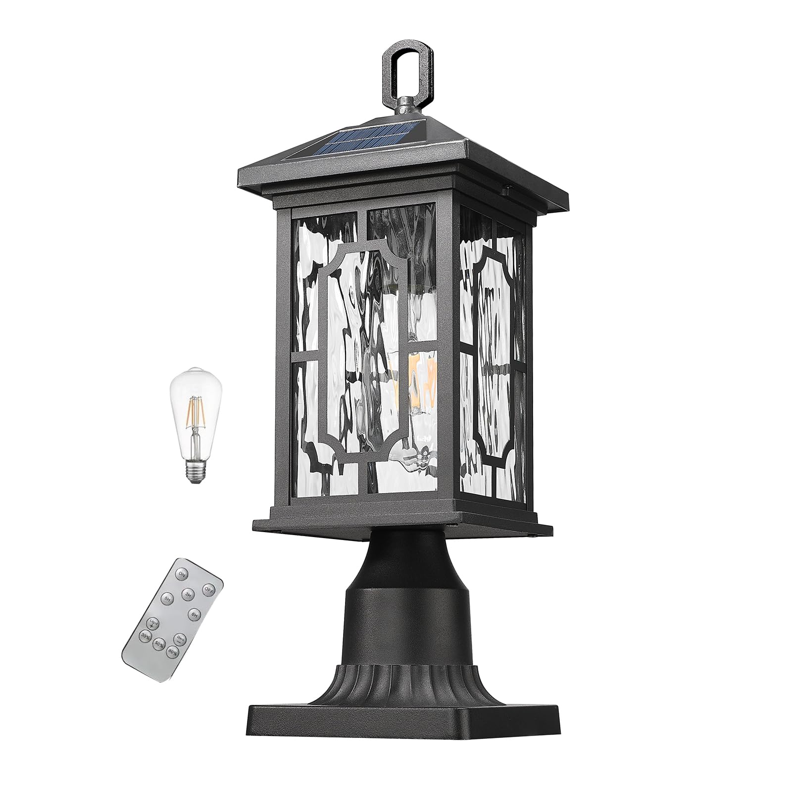 Solar Lamp Post Lights with Pire Mount Base, Dusk to Dawn Outdoor Solar ...