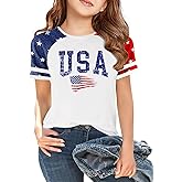 Ithalt Boys Girls USA Shirts Kids 4th of July Shirts American Flag Tshirt Patriotic Top Independence Day Outfit 5-13y