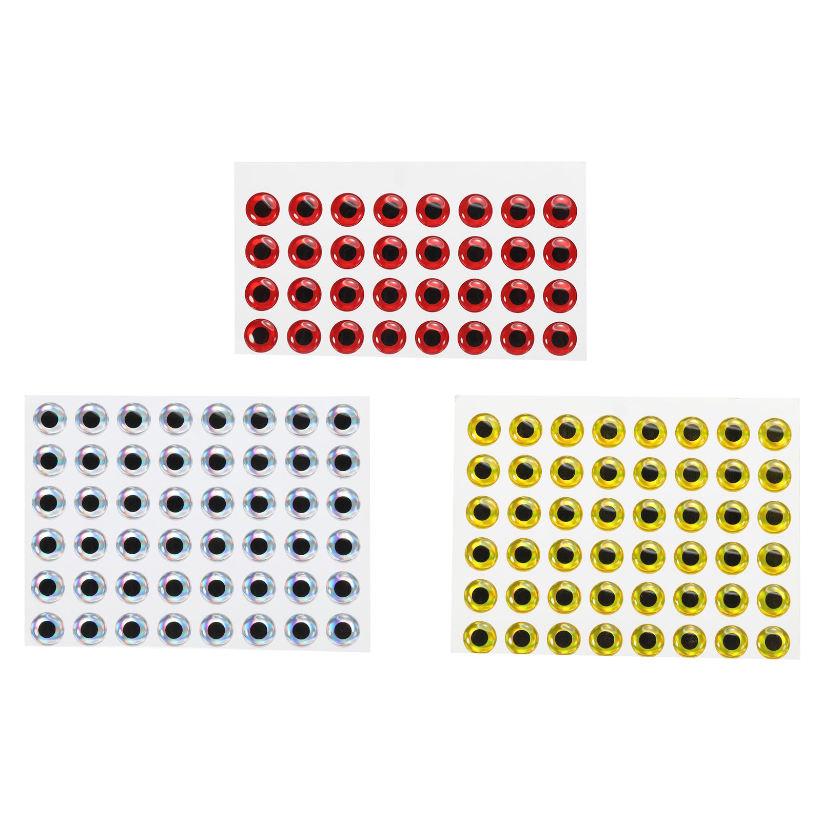 PATIKIL 300Pcs 12mm Fishing Lure Eyes Fly Tying Crafts for Fishing Baits DIY, 3 Colors