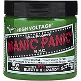 MANIC PANIC Classic Electric Lizard Semi Permanent Hair Color - Bright Neon Green Hair Dye for Women & Men That Lasts 4-6 Weeks - Vegan, Ammonia & Cruelty-Free - Create & Mix Custom Shades (4oz)