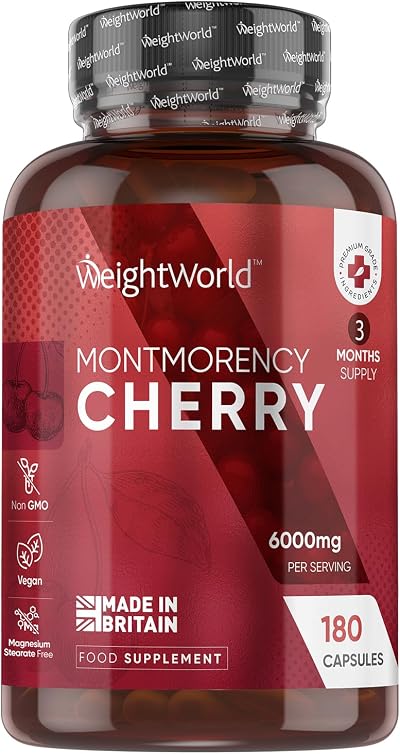 WeightWorld Montmorency Cherry Capsules 6000mg 180 Vegan Non-GMO