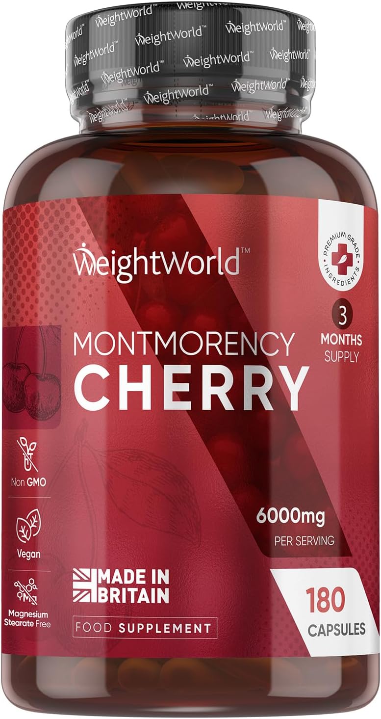 WeightWorld Montmorency Cherry Capsules 6000mg 180 Vegan Non-GMO