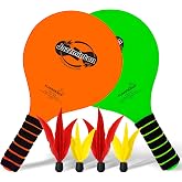 Funsparks Paddle Ball Jazzminton Game - All-Season Indoor/Outdoor Racquet Game for Active Play