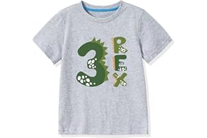 Goengmo 2-6 Rex Birthday Shirts Toddler Kids Dinosaur Theme Birthday T-Shirts Cotton Short Sleeve Tees