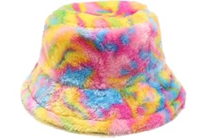 Dirholl Women's Winter Faux Fur Fuzzy Warm Bucket Hat