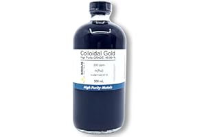 Sirius Metals True Colloidal Gold (200 ppm) - 99.99+% Purity - 500 mL (16.9 Fl Oz) in a Clear Glass Bottle