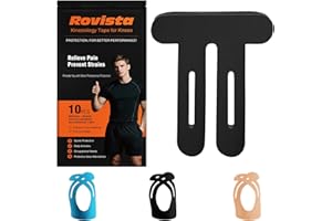 ROVISTA 10 Pcs Precut Kinesiology Tape for Knees - Waterproof and Breathable Knee Tape - Latex-Free and Elastic Athletic Tape for Stability Support and Pain Relief (Black)