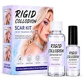 Rigid Collodion Scar Makeup Kit, SFX Scarring Liquid &amp; Remover, 15ml + 30ml | Buildable 3D scarring liquid,precise face body fake scar looks,easy cleanup for Halloween,cosplay,theater,film