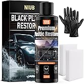 NIUB 120ml Indoor Safe Trim Restorer, Plastic Restorer for Cars, Car Plastic Restorer, Black Plastic Restorer, Fast-Drying, Waterproof, Long-Lasting Shine & Protection,Indoor Plastic Surfaces Use Only