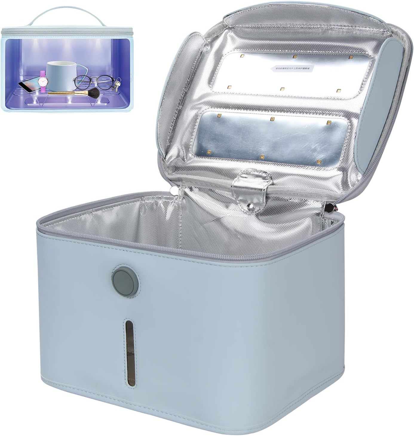 UV Bag, LED UV Cleaner Bag Box for Phone,Portable UVC Bag for Mobile Accessories,Baby Bottle, makeup Tools,Toys,key,jewelry,Travel,Powerful 99% Cleaned within 3 mins