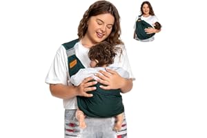Shiaon Baby Sling Carrier Newborn to Toddler for Dad and Mom, Sling Baby Carrier Sling Wrap Carrying, Adjustable Baby Carrier Holder Carrier Ideal for Baby Shower Gifts Carrying 7-45 lbs, Dark Green
