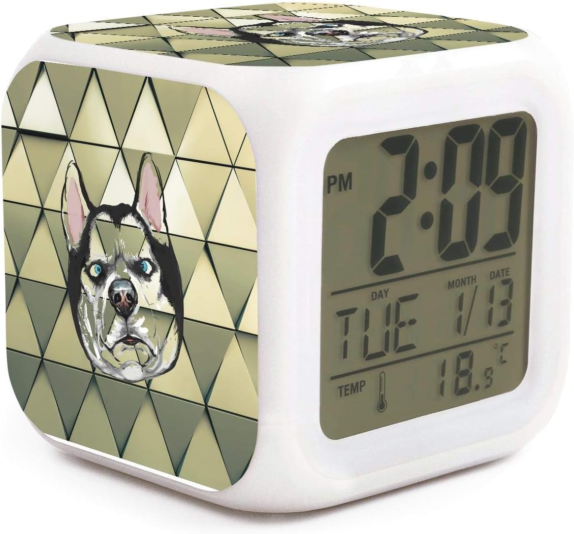 ZHNG80YUI Animal Puppy Husky Dog Dimming Wake Up LED Night