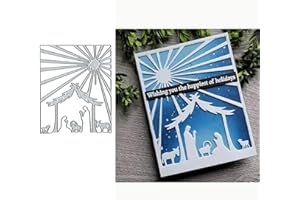 SZNILINDM Christmas Nativity Scene Metal Die Cuts,Merry Christmas Sunshine Ray Cutting Dies Cut Stencils DIY Scrapbooking Decorative Embossing Paper Scrapbooking Card Making